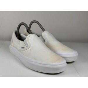 Vans classic slip on White  canvas size 8.5 Women's  shoes sneakers
